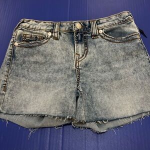 NWT True Religion Jade Mid Rise Classic Denim Shorts 29 Blue Jean Shorts NEW‎